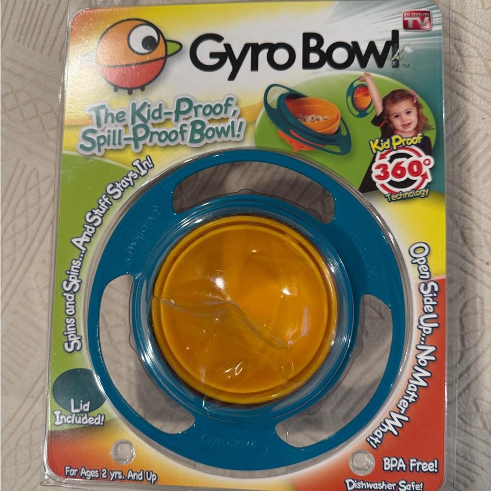Spill-Proof Kids Bowl - Blue and Orange